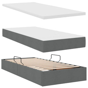 Aufbewahrungsbett mit Matratze Dunkelgrau 90x200 cm