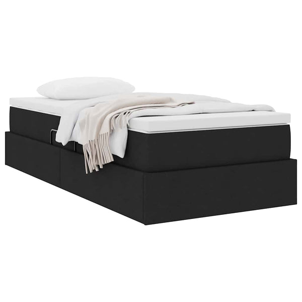 Aufbewahrungsbett mit Matratze 90x200 cm Schwarz