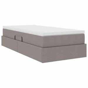 Aufbewahrungsbett mit Matratze Taupe 90x200 cm
