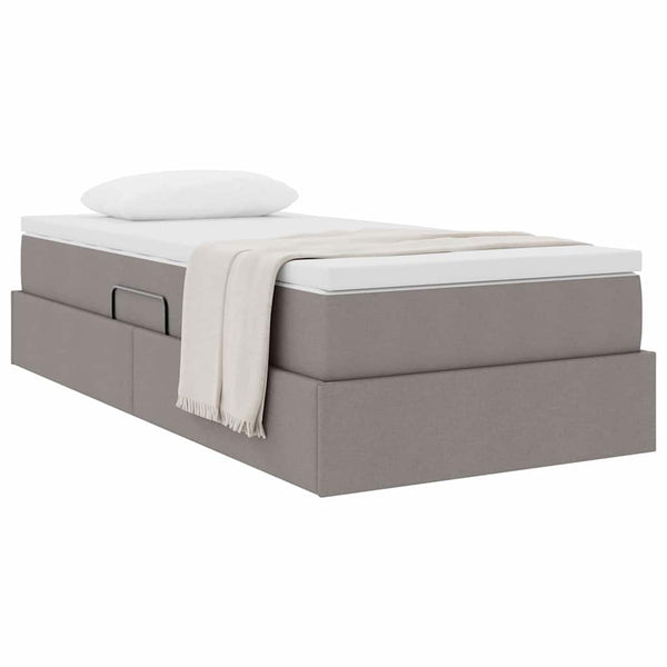 Aufbewahrungsbett mit Matratze Taupe 90x200 cm
