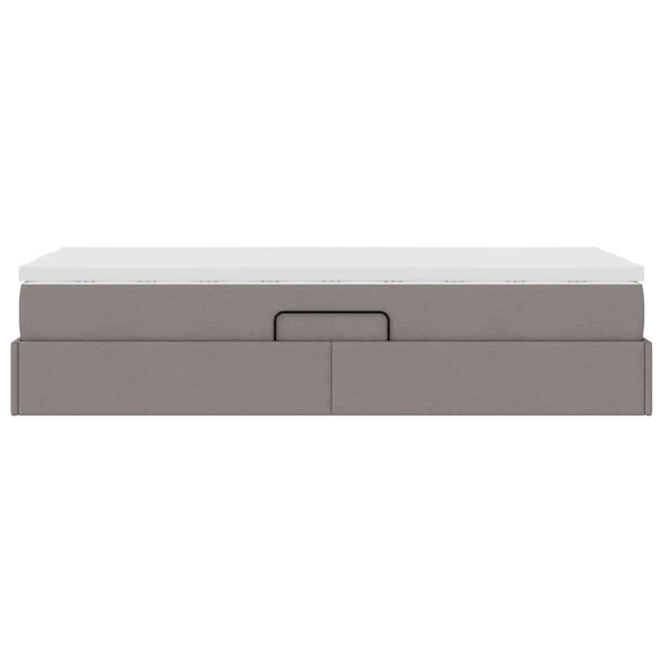 Aufbewahrungsbett mit Matratze Taupe 90x200 cm