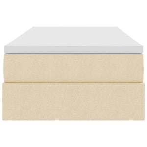 Aufbewahrungsbett mit Matratze Creme 90x200 cm