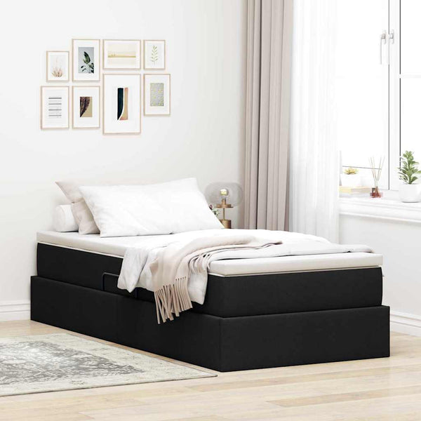Aufbewahrungsbett mit Matratze 100x200 cm Schwarz