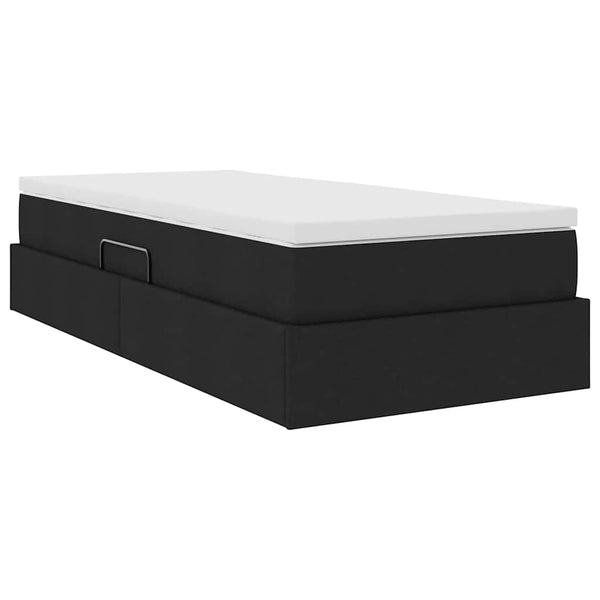 Aufbewahrungsbett mit Matratze 100x200 cm Schwarz