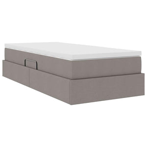 Aufbewahrungsbett mit Matratze Taupe 100x200 cm