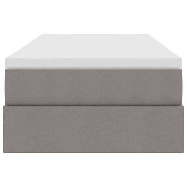 Aufbewahrungsbett mit Matratze Taupe 100x200 cm