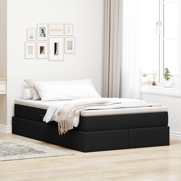 Aufbewahrungsbett mit Matratze 120x190 cm Schwarz