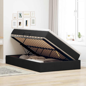 Aufbewahrungsbett mit Matratze 120x190 cm Schwarz