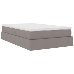 Aufbewahrungsbett mit Matratze Taupe 120x190 cm