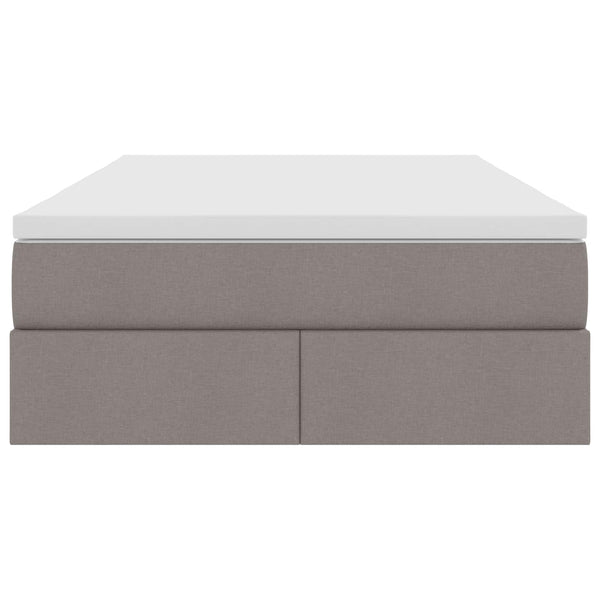 Aufbewahrungsbett mit Matratze Taupe 120x190 cm