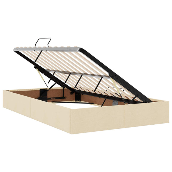 Aufbewahrungsbett mit Matratze Creme 120x190 cm