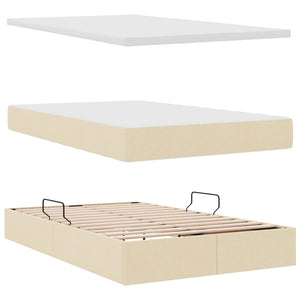 Aufbewahrungsbett mit Matratze Creme 120x190 cm