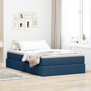 Aufbewahrungsbett mit Matratze Blau 120x190 cm