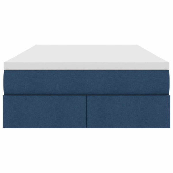 Aufbewahrungsbett mit Matratze Blau 120x190 cm