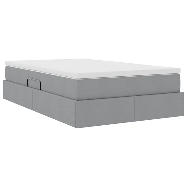 Aufbewahrungsbett mit Matratze 120x200 cm Hellgrau