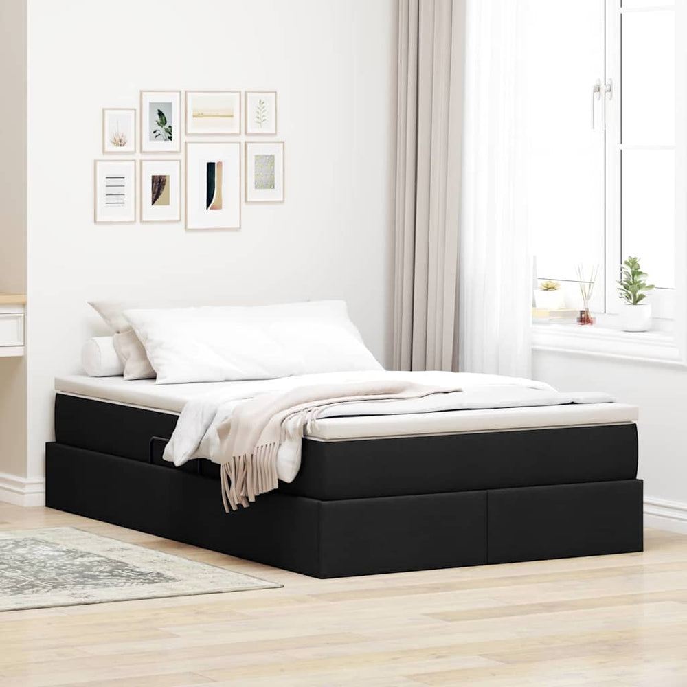 Aufbewahrungsbett mit Matratze 120x200 cm Schwarz