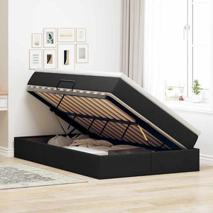 Aufbewahrungsbett mit Matratze 120x200 cm Schwarz