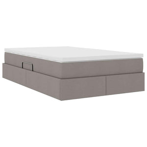 Aufbewahrungsbett mit Matratze Taupe 120x200 cm