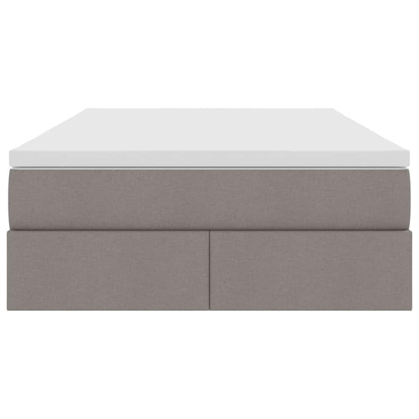 Aufbewahrungsbett mit Matratze Taupe 120x200 cm