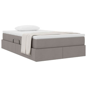 Aufbewahrungsbett mit Matratze Taupe 120x200 cm