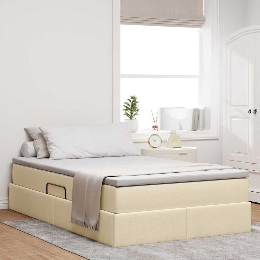 Aufbewahrungsbett mit Matratze Creme 120x200 cm