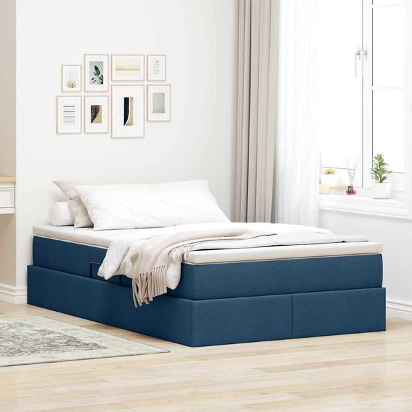 Aufbewahrungsbett mit Matratze Blau 120x200 cm