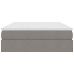 Aufbewahrungsbett mit Matratze Taupe 140x190 cm