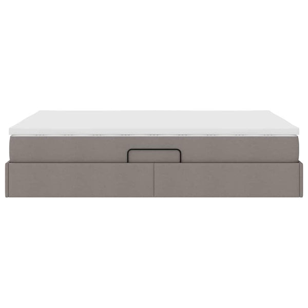 Aufbewahrungsbett mit Matratze Taupe 140x190 cm