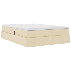 Aufbewahrungsbett mit Matratze Creme 140x190 cm