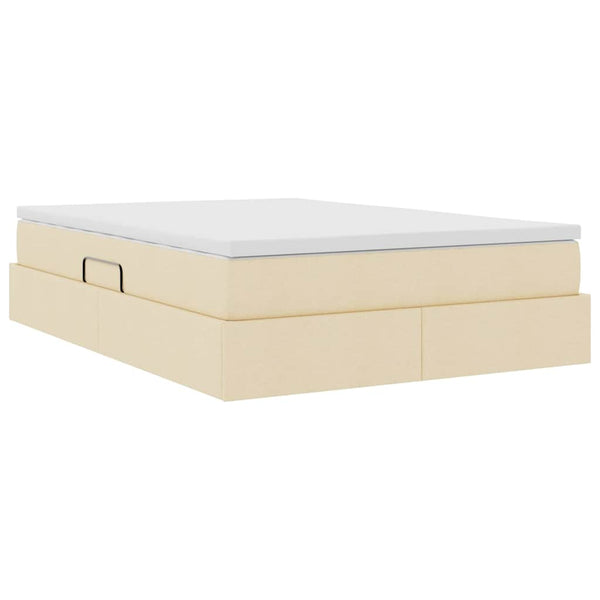 Aufbewahrungsbett mit Matratze Creme 140x190 cm