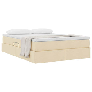 Aufbewahrungsbett mit Matratze Creme 140x190 cm