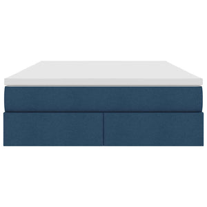 Aufbewahrungsbett mit Matratze Blau 140x190 cm
