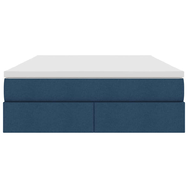 Aufbewahrungsbett mit Matratze Blau 140x190 cm