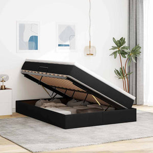 Aufbewahrungsbett mit Matratze 140x200 cm Schwarz