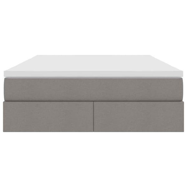 Aufbewahrungsbett mit Matratze Taupe 140x200 cm