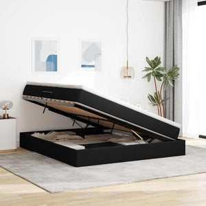 Aufbewahrungsbett mit Matratze 160x200 cm Schwarz