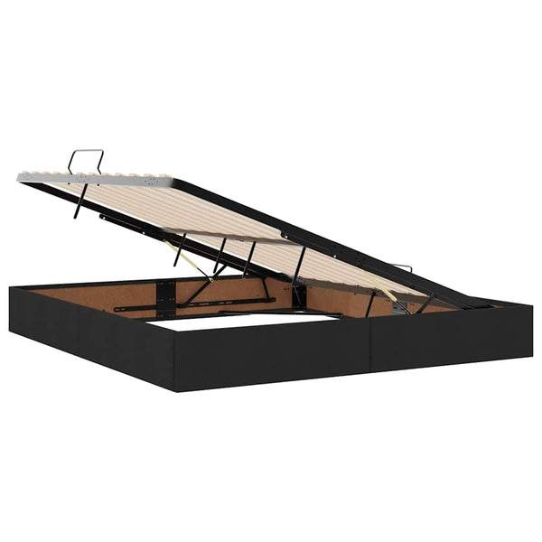 Aufbewahrungsbett mit Matratze 160x200 cm Schwarz