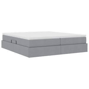 vidaXL Lit de rangement avec matelas Gris clair 180 x 200 cm Polyester