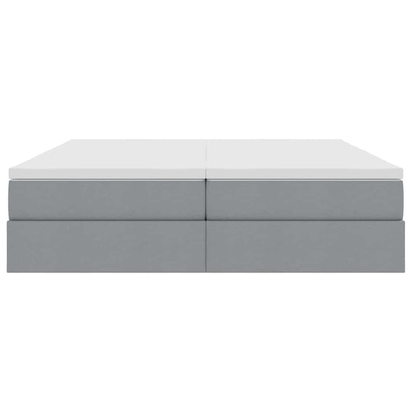 vidaXL Lit de rangement avec matelas Gris clair 180 x 200 cm Polyester