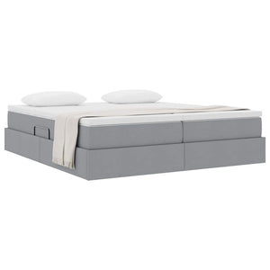 vidaXL Lit de rangement avec matelas Gris clair 180 x 200 cm Polyester