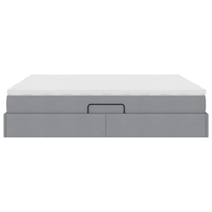 vidaXL Lit de rangement avec matelas Gris clair 180 x 200 cm Polyester