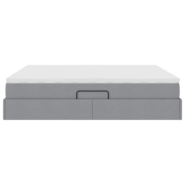 vidaXL Lit de rangement avec matelas Gris clair 180 x 200 cm Polyester