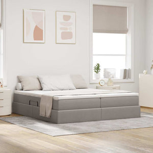 Stauraumbett mit Matratze Taupe 180x200 cm