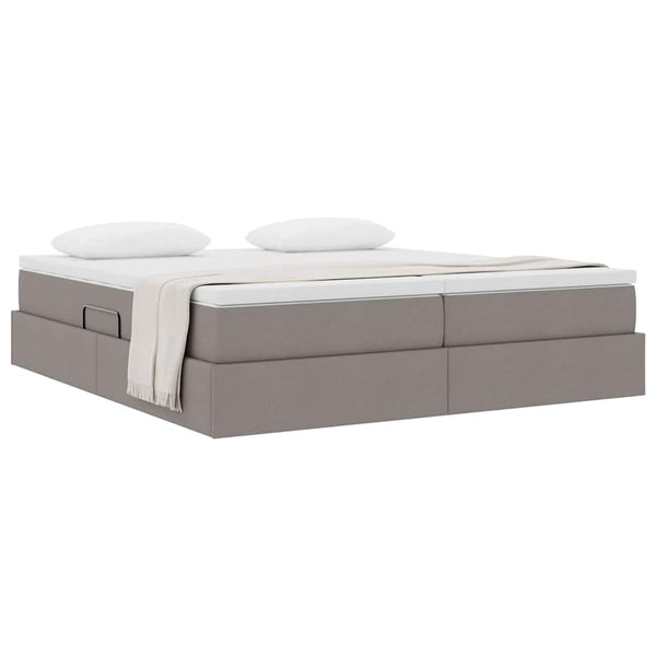 Stauraumbett mit Matratze Taupe 180x200 cm