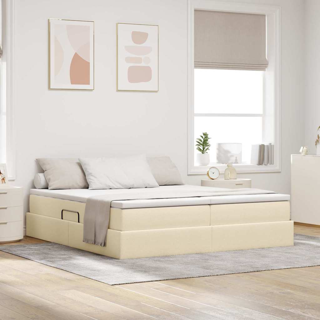 Stauraumbett mit Matratze Creme 180x200 cm