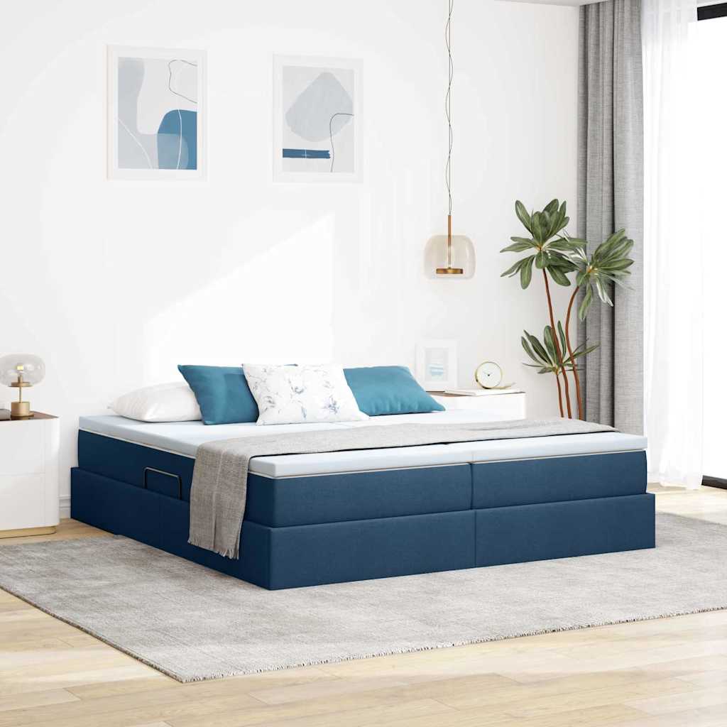 Stauraumbett mit Matratze Blau 180x200 cm