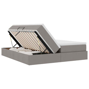 Aufbewahrungsbett mit Matratze 200x200 Taupe
