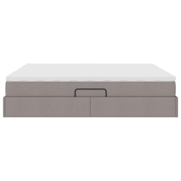 Aufbewahrungsbett mit Matratze 200x200 Taupe