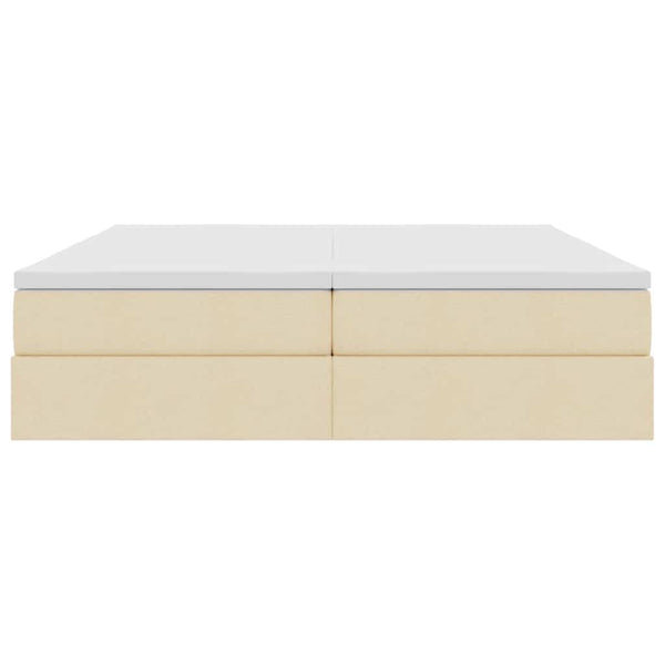 Aufbewahrungsbett mit Matratze Creme 200x200 cm