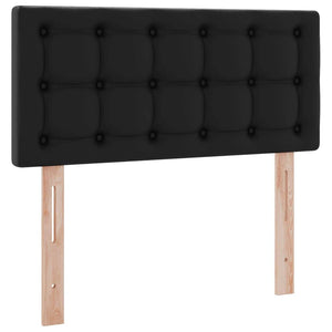 Aufbewahrungsbett mit Matratze 90x200 cm Schwarz Kunstleder